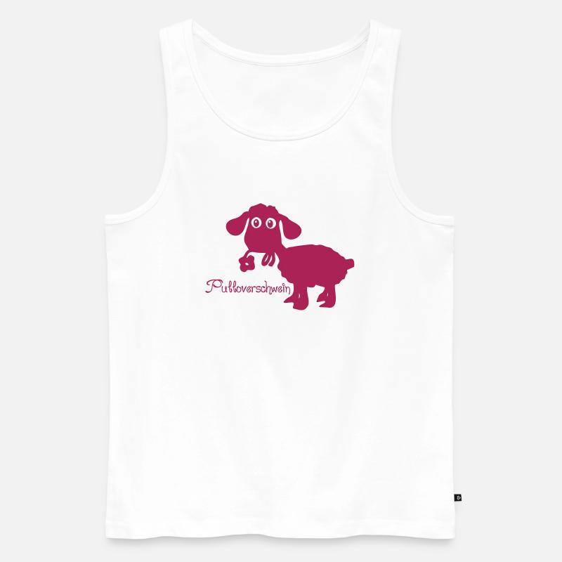 Schaf mit Blume - Männer Premium Bio Tank Top - Weiß