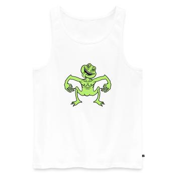 démon fou gnom petite horreur halloween gesic - Débardeur bio Premium Homme - blanc - Devant - AI Model Male 178 light (178cm)