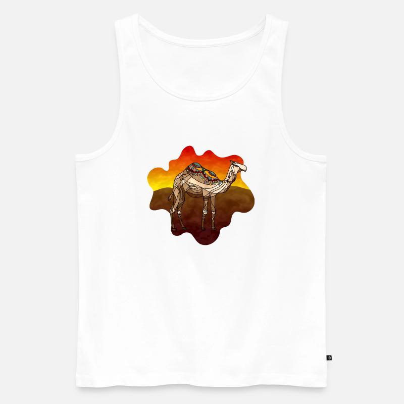 Kamel - Männer Premium Bio Tank Top - Weiß
