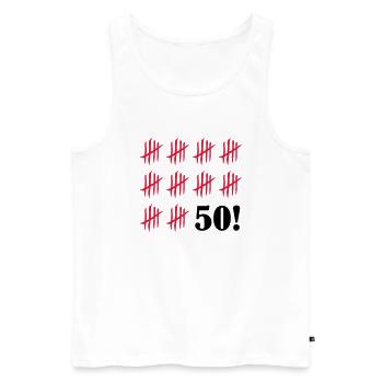 kratzer_50_2 - Männer Premium Bio Tank Top - Weiß - Vorne - Michal (187cm)