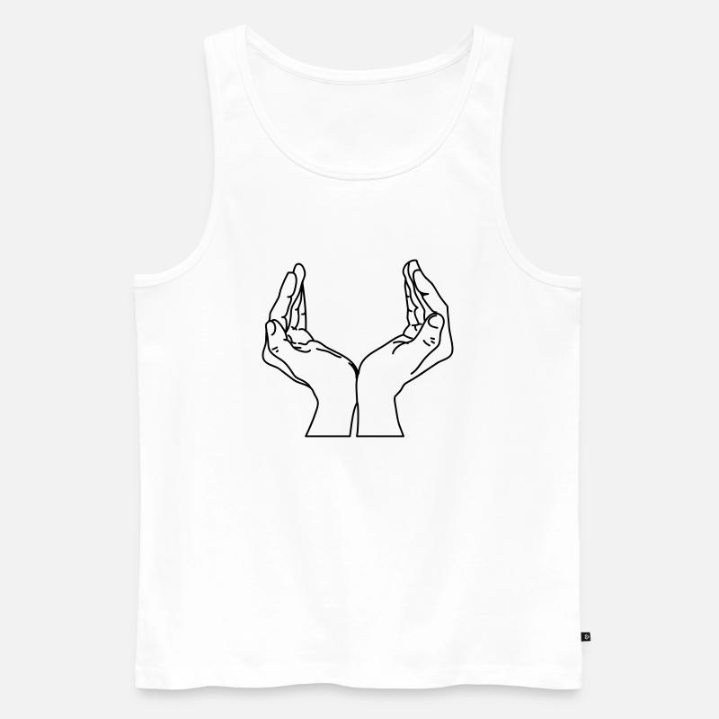 schalenhaende - Männer Premium Bio Tank Top - Weiß