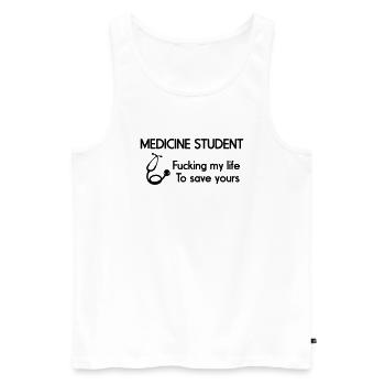 Medicine Student - Débardeur bio Premium Homme - blanc - Devant - AI Model Male 178 light (178cm)
