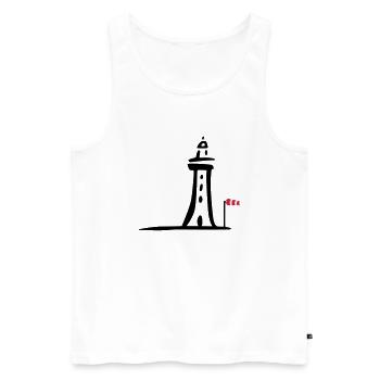 leuchtturm - Männer Premium Bio Tank Top - Weiß - Vorne - Michal (187cm)