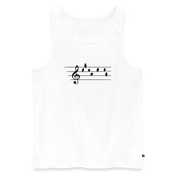 Music - Treble Clef - birds as notes - Men's Premium Organic Tank Top - white - Front - Michal (187cm)