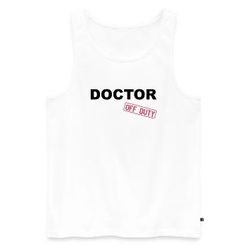 Doctor Off Duty - Débardeur bio Premium Homme - blanc - Devant - AI Model Male 178 light (178cm)