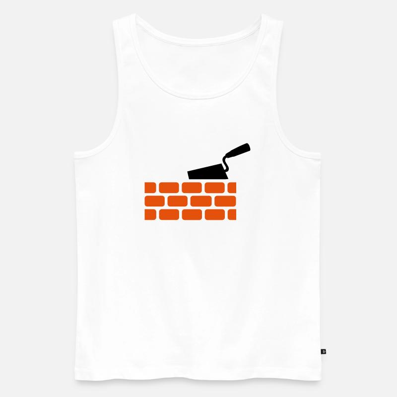 Maurer - Männer Premium Bio Tank Top - Weiß