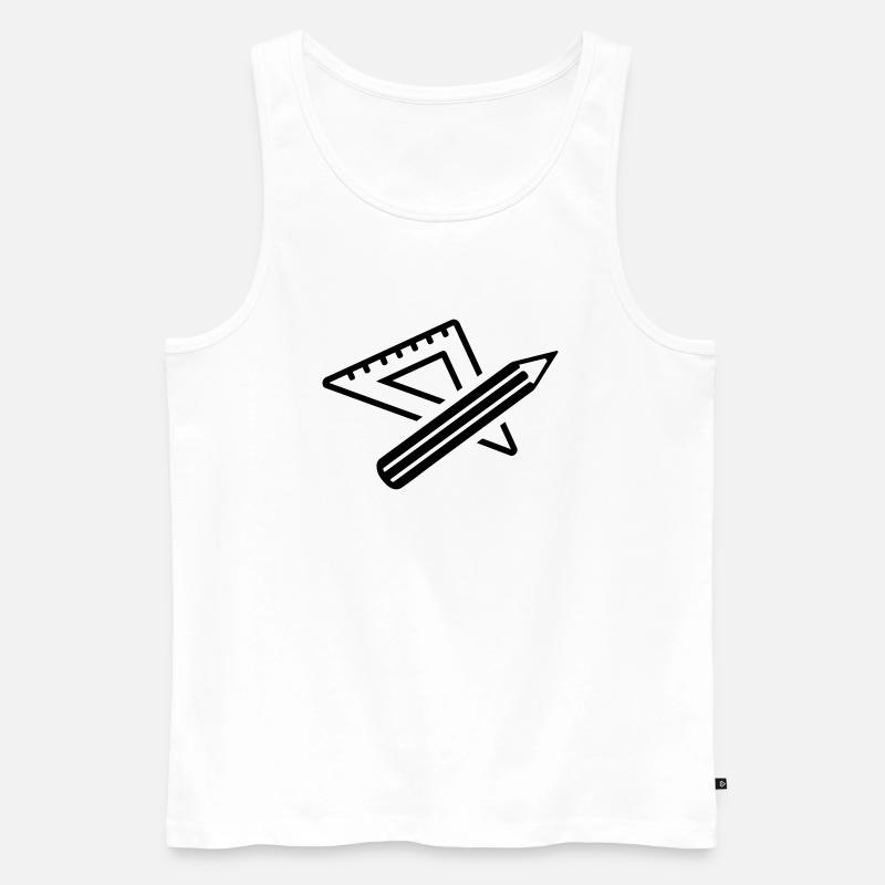 Lineal - Männer Premium Bio Tank Top - Weiß