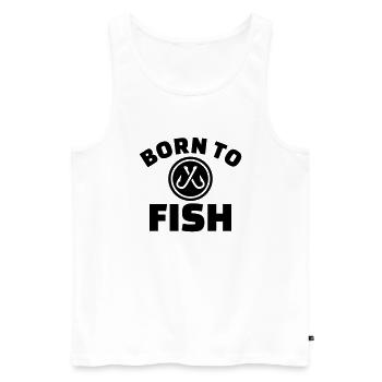 Born to Fish - Men's Premium Organic Tank Top - white - Front - Michal (187cm)