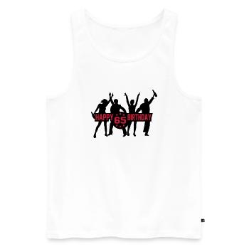 65 - Männer Premium Bio Tank Top - Weiß - Vorne - Michal (187cm)