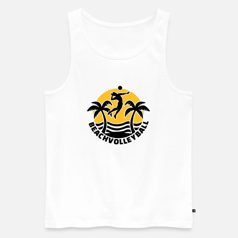 Beachvolleyball - Männer Premium Bio Tank Top - Weiß