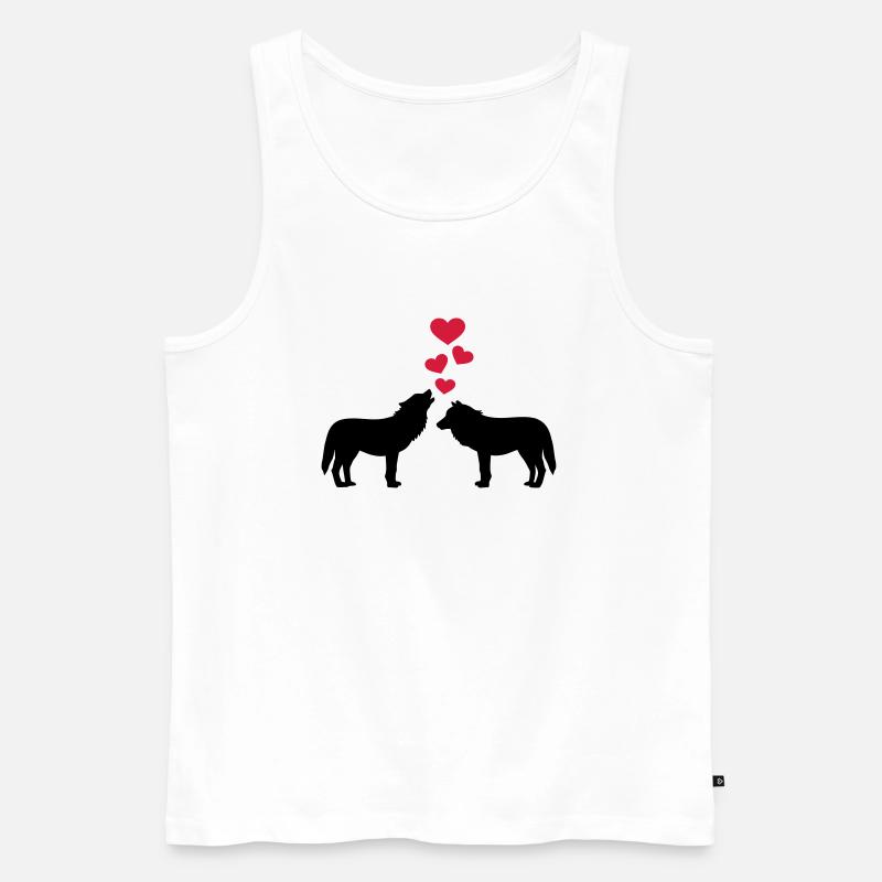 Wölfe - Männer Premium Bio Tank Top - Weiß