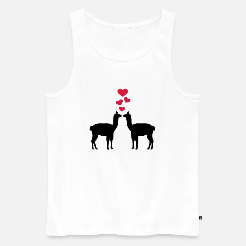 Lama - Männer Premium Bio Tank Top - Weiß