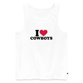 Cowboy - Männer Premium Bio Tank Top - Weiß - Vorne - Michal (187cm)