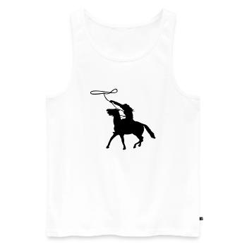 Cowboy - Débardeur bio Premium Homme - blanc - Devant - Michal (187cm)