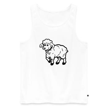 MOUTON douce - Débardeur bio Premium Homme - blanc - Devant - AI Model Male 178 light (178cm)