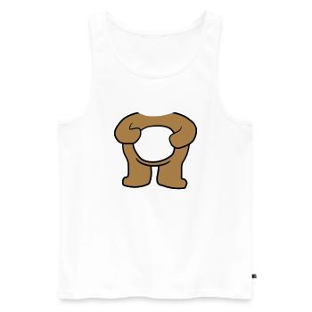 baer koerper ohne kopf stehender suesser kleiner t - Männer Premium Bio Tank Top - Weiß - Vorne - AI Model Male 178 light (178cm)
