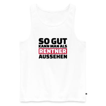 Rentner - Männer Premium Bio Tank Top - Weiß - Vorne - Michal (187cm)