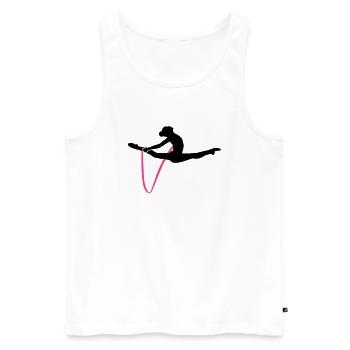 Gymnastik - Männer Premium Bio Tank Top - Weiß - Vorne - Michal (187cm)