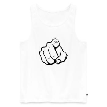 hand_you_1 - Männer Premium Bio Tank Top - Weiß - Vorne - Michal (187cm)