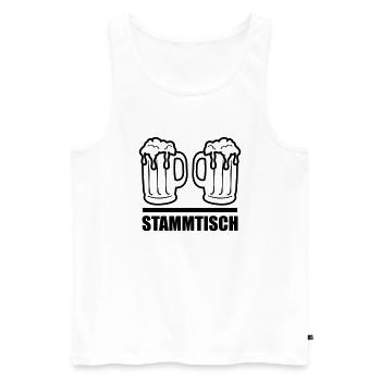stammtisch_001 - Männer Premium Bio Tank Top - Weiß - Vorne - Michal (187cm)