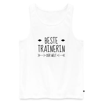 Coach / Coaching / Entraineur / Sport - Débardeur bio Premium Homme - blanc - Devant - Michal (187cm)