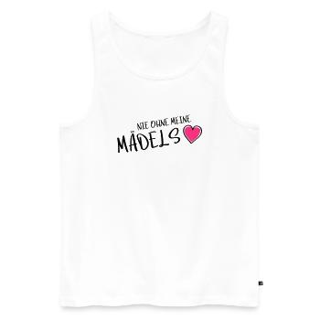 nie ohne meine maedels herz - Männer Premium Bio Tank Top - Weiß - Vorne - AI Model Male 178 light (178cm)