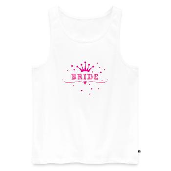 Bride, Wedding, Pink, Crowns, Hen Nights, Marry - Débardeur bio Premium Homme - blanc - Devant - Michal (187cm)