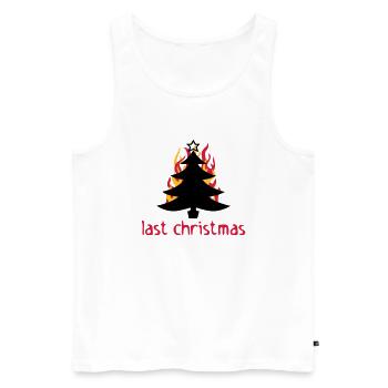 last christmas - Men's Premium Organic Tank Top - white - Front - AI Model Male 178 light (178cm)