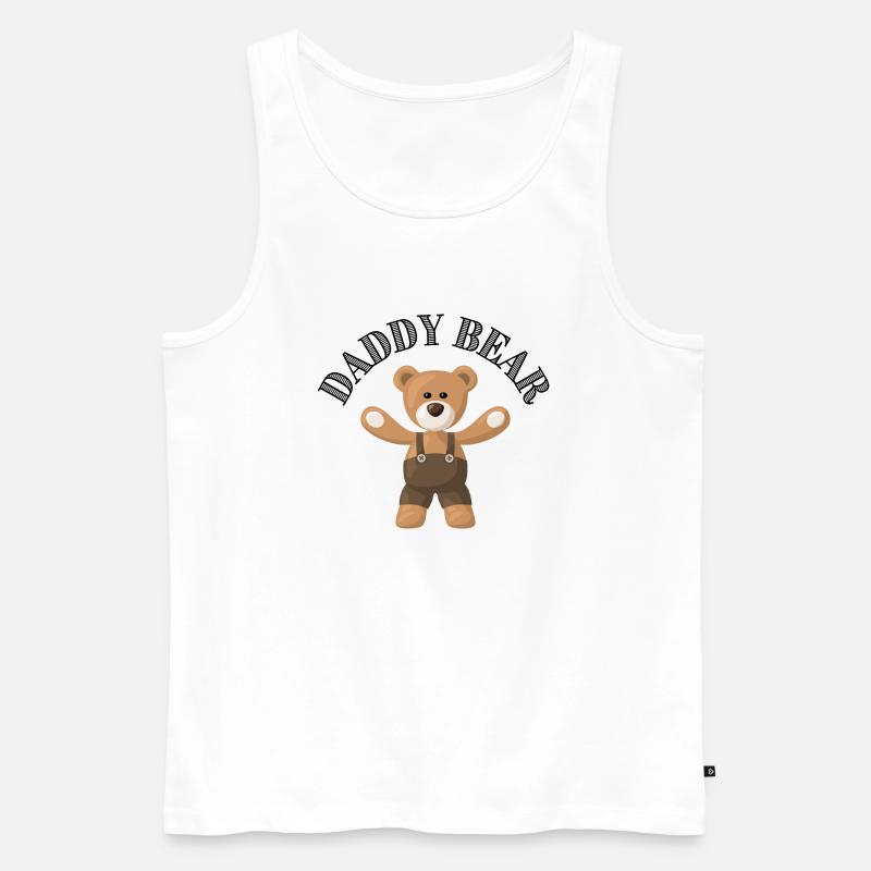 Daddy Bär Arbeiter Teddybär - Männer Premium Bio Tank Top - Weiß