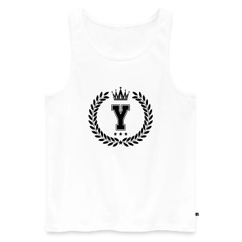 wappen Y - Männer Premium Bio Tank Top - Weiß - Vorne - AI Model Male 178 light (178cm)