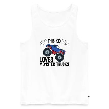 This Kid Loves Monster Trucks - Men's Premium Organic Tank Top - white - Front - Michal (187cm)