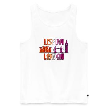 Lesbian London LGBTQI lesbian pride flag coloursUK - Men's Premium Organic Tank Top - white - Front - Michal (187cm)
