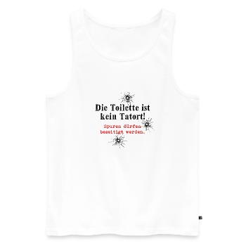 Die Toilette ist kein Tatort - Männer Premium Bio Tank Top - Weiß - Vorne - Michal (187cm)