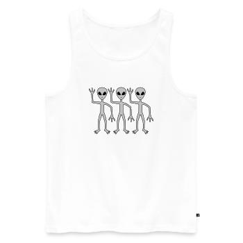 3 friends aliens wave - Men's Premium Organic Tank Top - white - Front - AI Model Male 178 light (178cm)