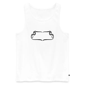 Cadre d’ornement décoratif artistique - Débardeur bio Premium Homme - blanc - Devant - AI Model Male 178 light (178cm)