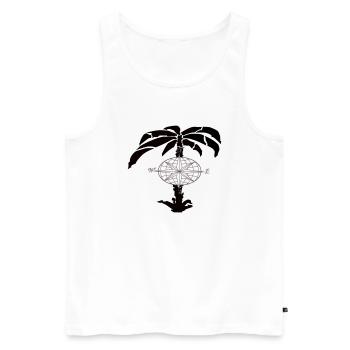 Palme - Männer Premium Bio Tank Top - Weiß - Vorne - AI Model Male 178 light (178cm)