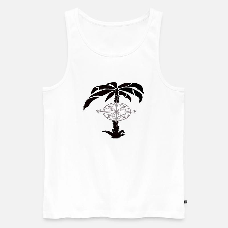 Palme - Männer Premium Bio Tank Top - Weiß