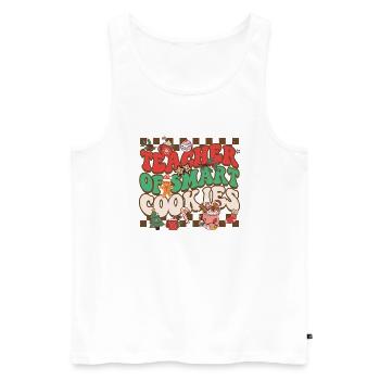 Teacher of Smart Cookies Gingerbread Groovy Christ - Men's Premium Organic Tank Top - white - Front - Michal (187cm)