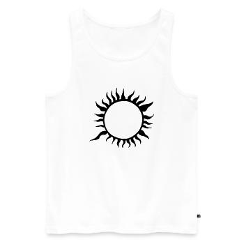 Sun Summer Watercolor Nature Beach Sky Vector - Men's Premium Organic Tank Top - white - Front - Michal (187cm)