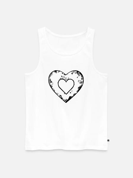 Herz Symbol Liebe süß Herzen rosa Zeichnung Vektor - Männer Premium Bio Tank Top - Weiß