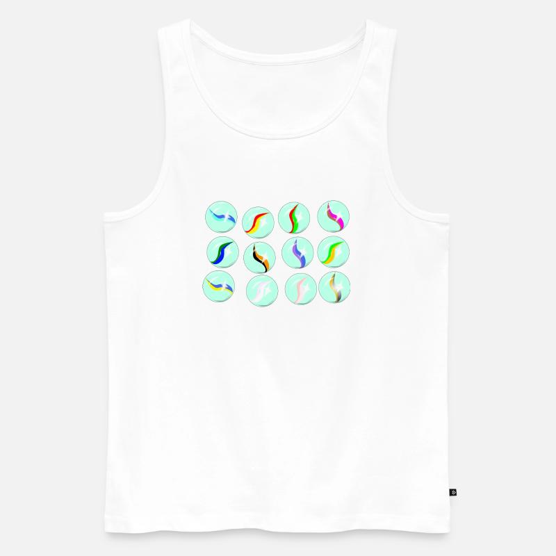 Sammlung Glasmarmor - Männer Premium Bio Tank Top - Weiß