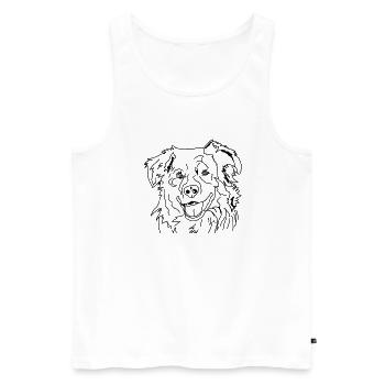 Australian Shepherd - Men's Premium Organic Tank Top - white - Front - AI Model Male 178 light (178cm)