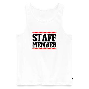 Staff Member - Men's Premium Organic Tank Top - white - Front - Michal (187cm)