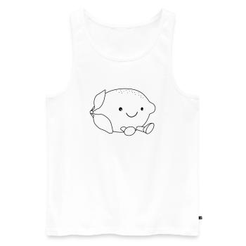 Zitrone süß - Männer Premium Bio Tank Top - Weiß - Vorne - Michal (187cm)