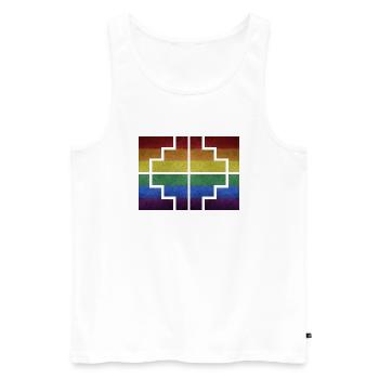 Geometrics - Men's Premium Organic Tank Top - white - Front - AI Model Male 178 light (178cm)