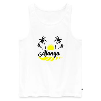 alanya - Männer Premium Bio Tank Top - Weiß - Vorne - AI Model Male 178 light (178cm)