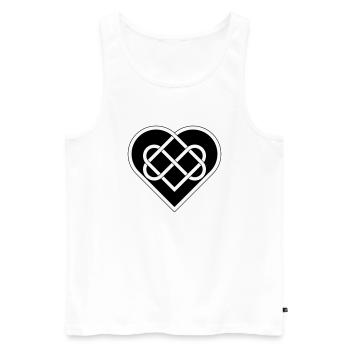 Keltisches Herz - Männer Premium Bio Tank Top - Weiß - Vorne - AI Model Male 178 light (178cm)