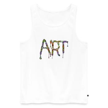 Graffiti style Splash hip hop couleurs peintre couleur - Débardeur bio Premium Homme - blanc - Devant - Michal (187cm)