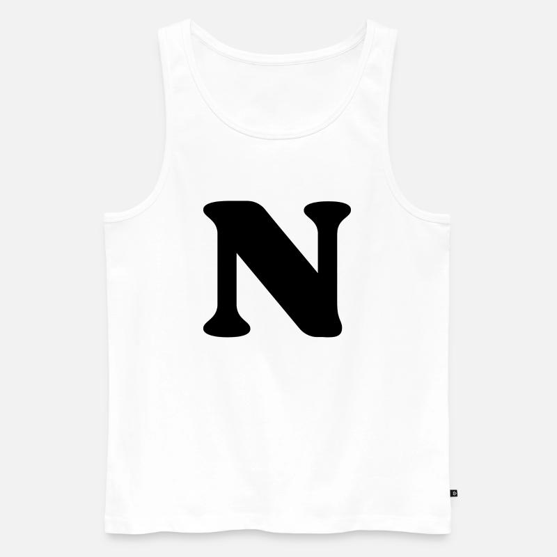 Buchstabe n - Männer Premium Bio Tank Top - Weiß