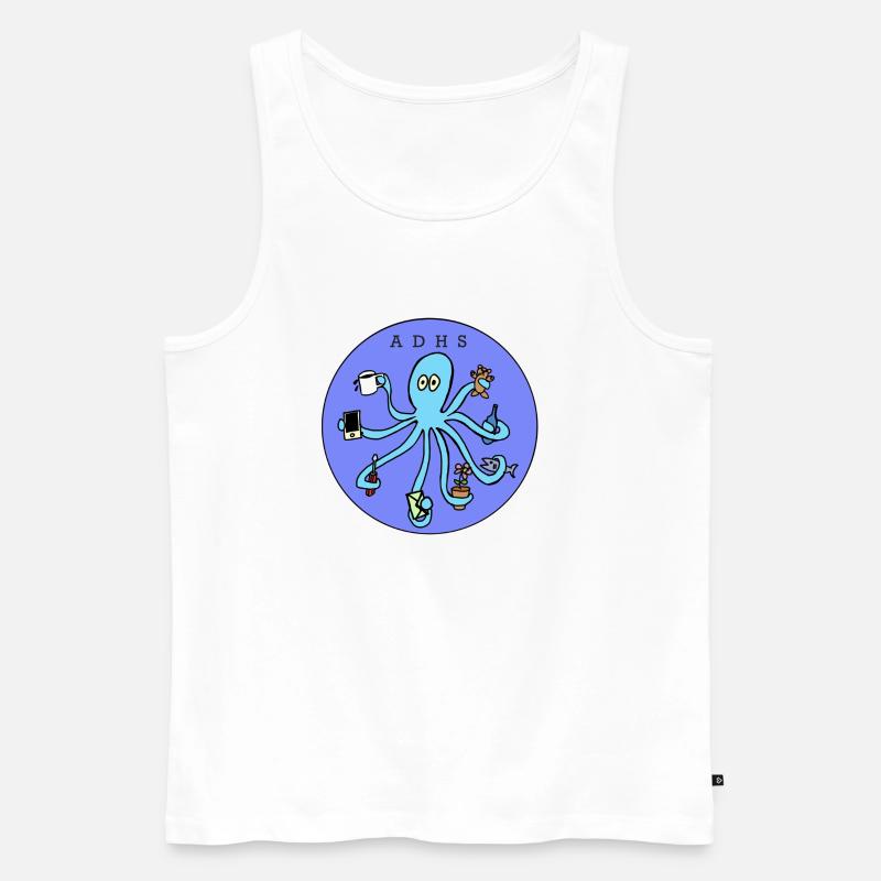 Alles-auf-einmal-Krake (ADHS) - Männer Premium Bio Tank Top - Weiß